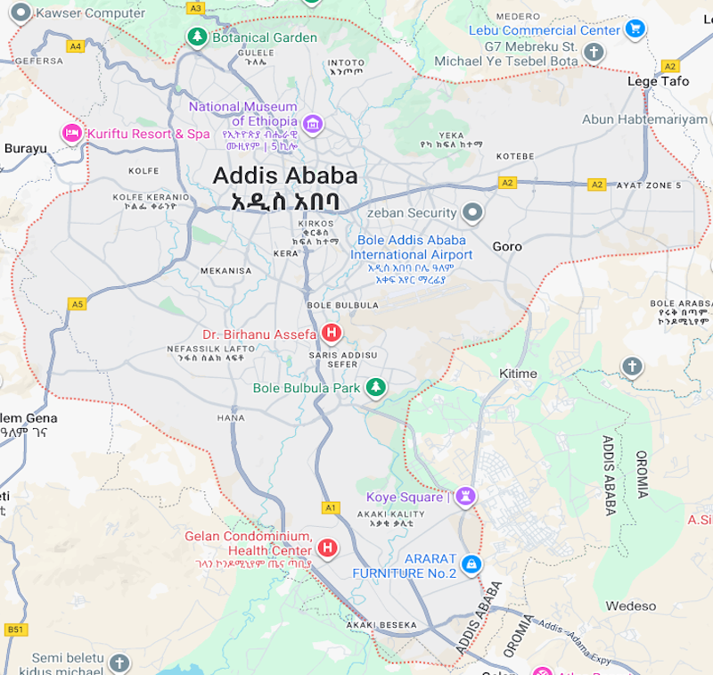 Addis Ababa Coverage Map